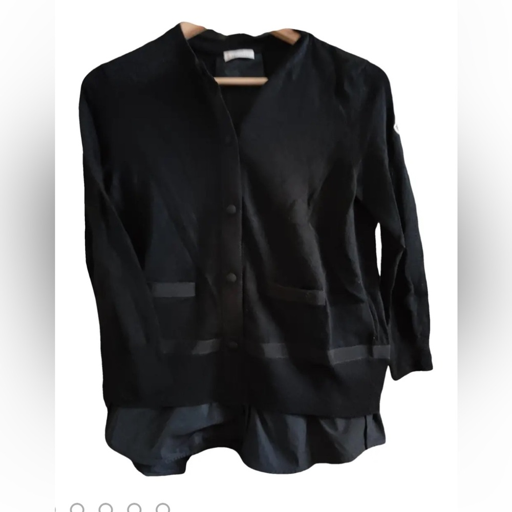 Moncler Black Knit Cardigan Button Front Size S Authentic - Picture 3 of 16